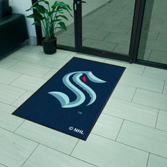 Seattle Kraken 3X5 High-Traffic Mat with Durable Rubber Backing - Portrait Orientation