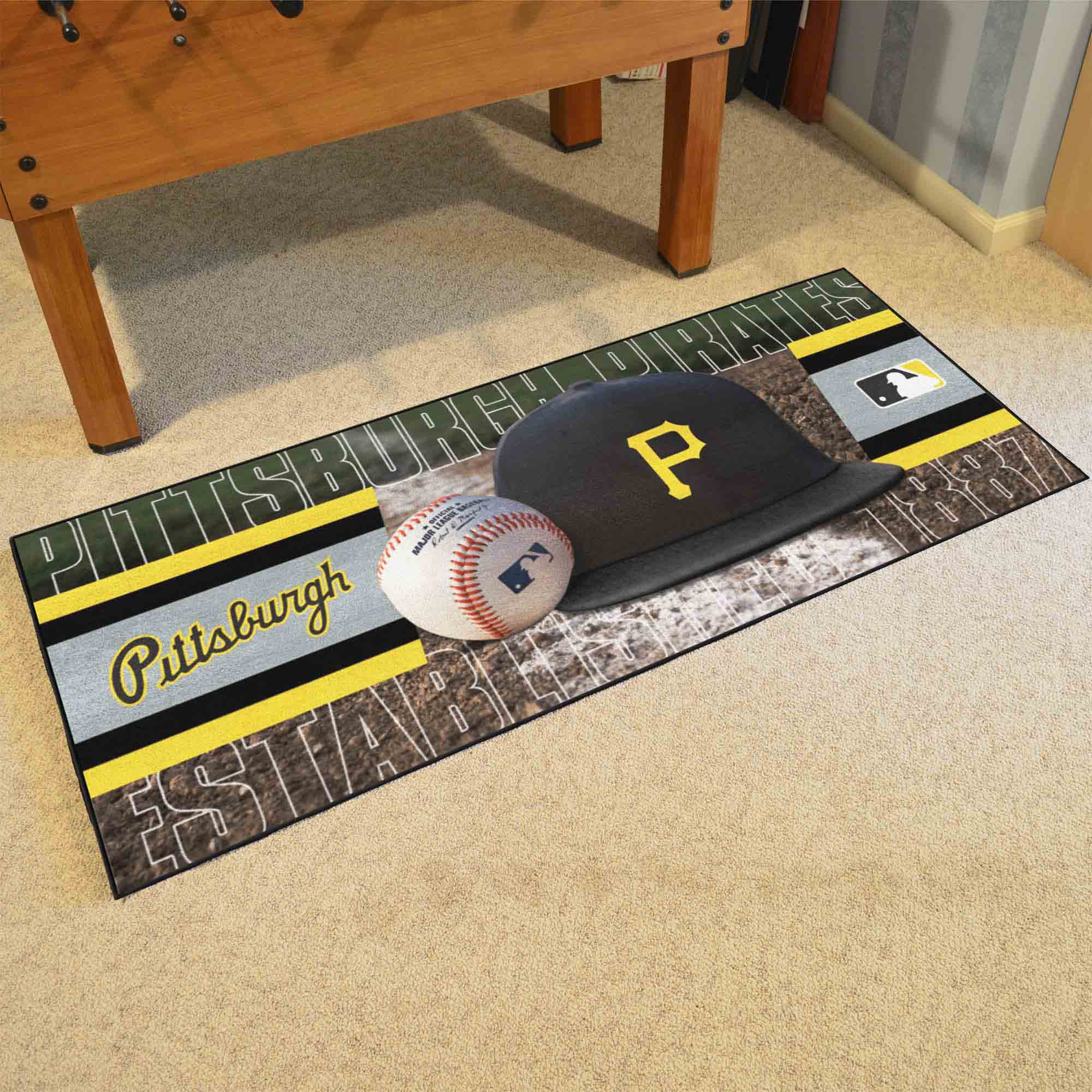 Pittsburgh Pirates Baseball Runner Rug - 30in. x 72in.