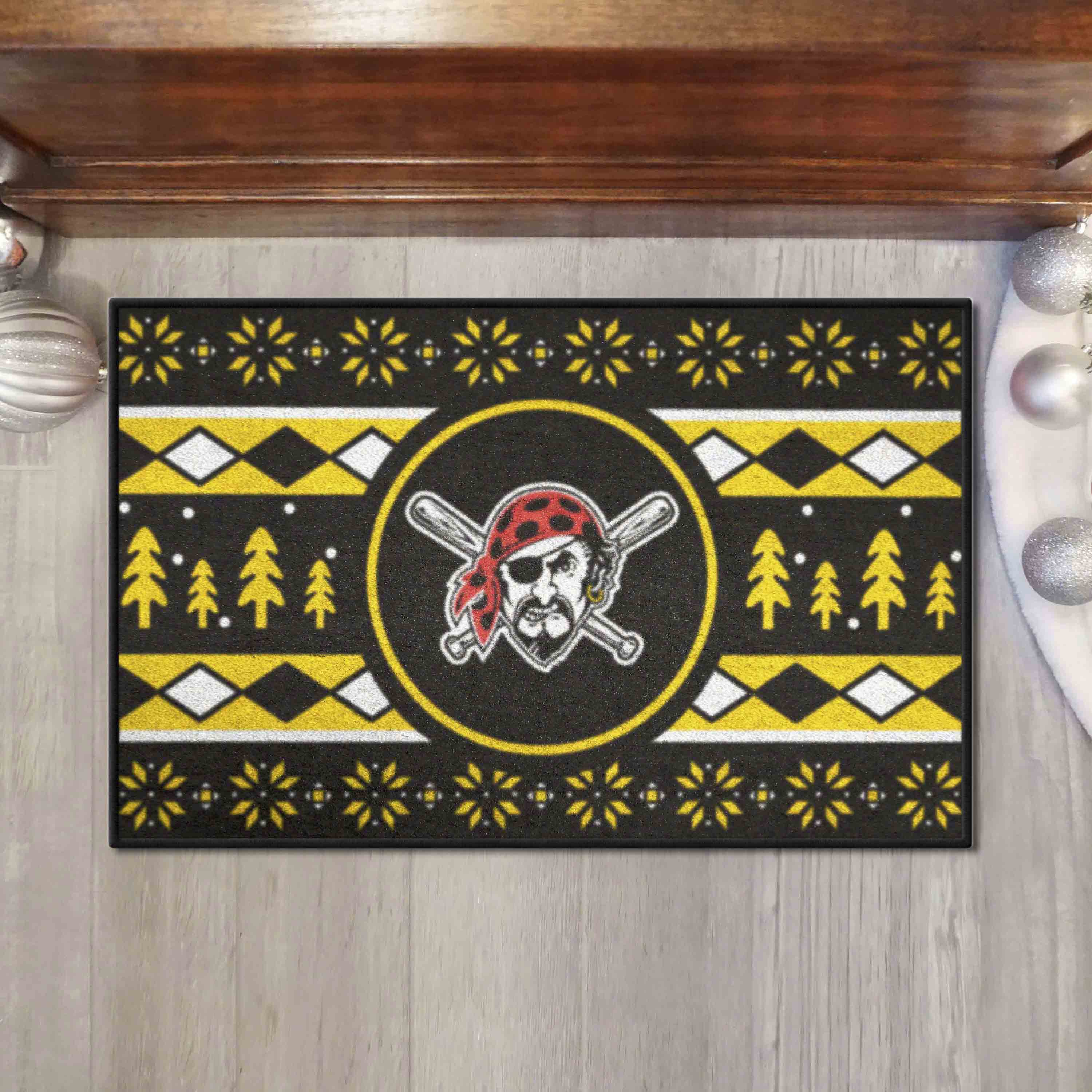 Pittsburgh Pirates Holiday Sweater Starter Mat Accent Rug - 19in. x 30in.