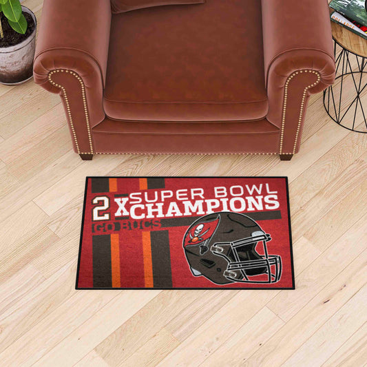 Alfombra decorativa Dynasty Starter Mat de los Tampa Bay Buccaneers: 19 x 30 pulgadas.