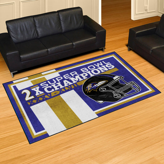 Baltimore Ravens Dynasty 5ft. x 8ft. Plush Area Rug