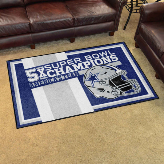 Dallas Cowboys Dynasty 4ft. x 6ft. Plush Area Rug - Dallas Cowboys