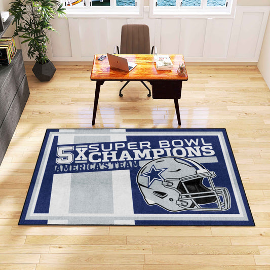 Dallas Cowboys Dynasty 5ft. x 8ft. Plush Area Rug - Dallas Cowboys