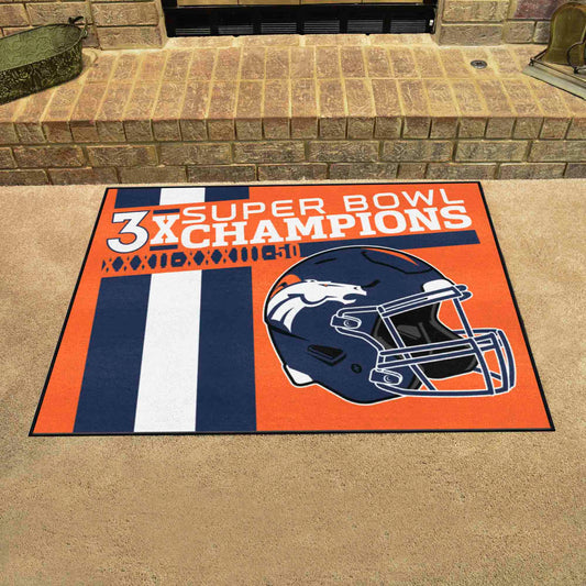 Alfombra decorativa de inicio Dynasty de los Denver Broncos: 19 x 30 pulgadas.