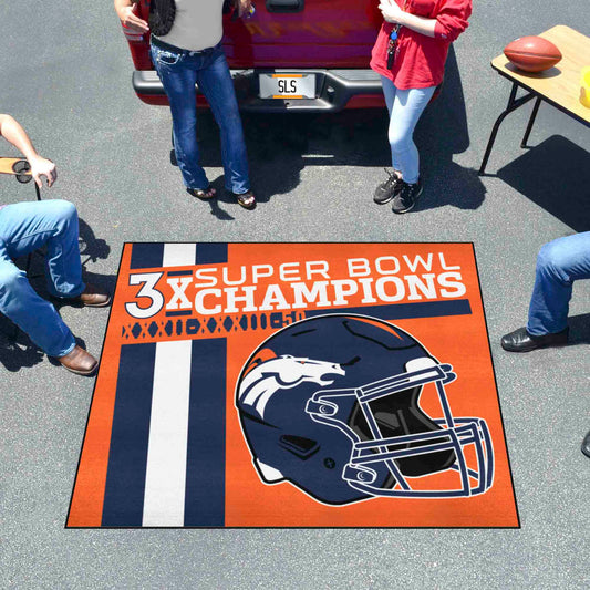 Alfombra para portón trasero Dynasty de los Denver Broncos: 5 pies x 6 pies.