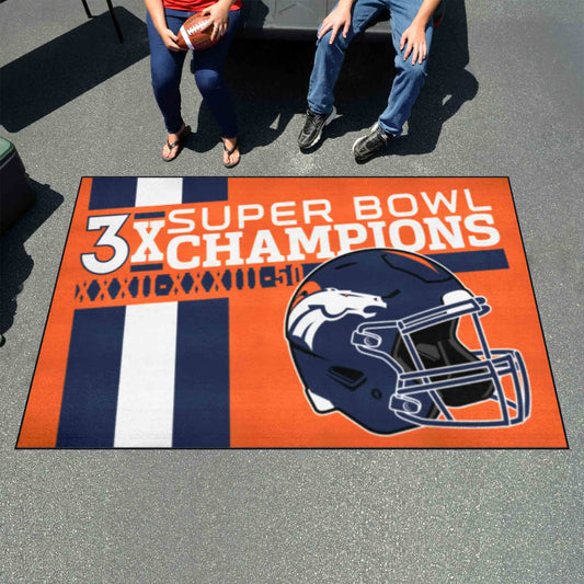 Alfombra Ulti-Mat de los Denver Broncos - 5 pies. x 8 pies.