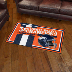 Denver Broncos Dynasty 3ft. x 5ft. Plush Area Rug