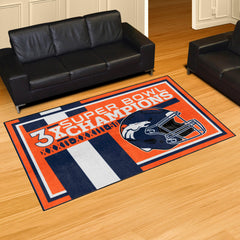 Denver Broncos Dynasty 5ft. x 8ft. Plush Area Rug