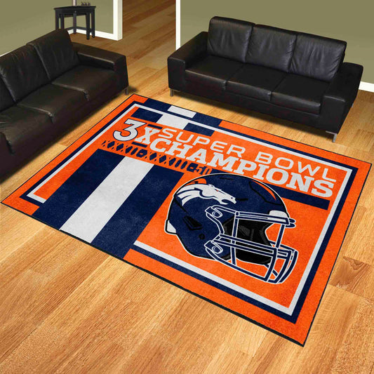 Denver Broncos Dynasty 8ft. x 10ft. Plush Area Rug