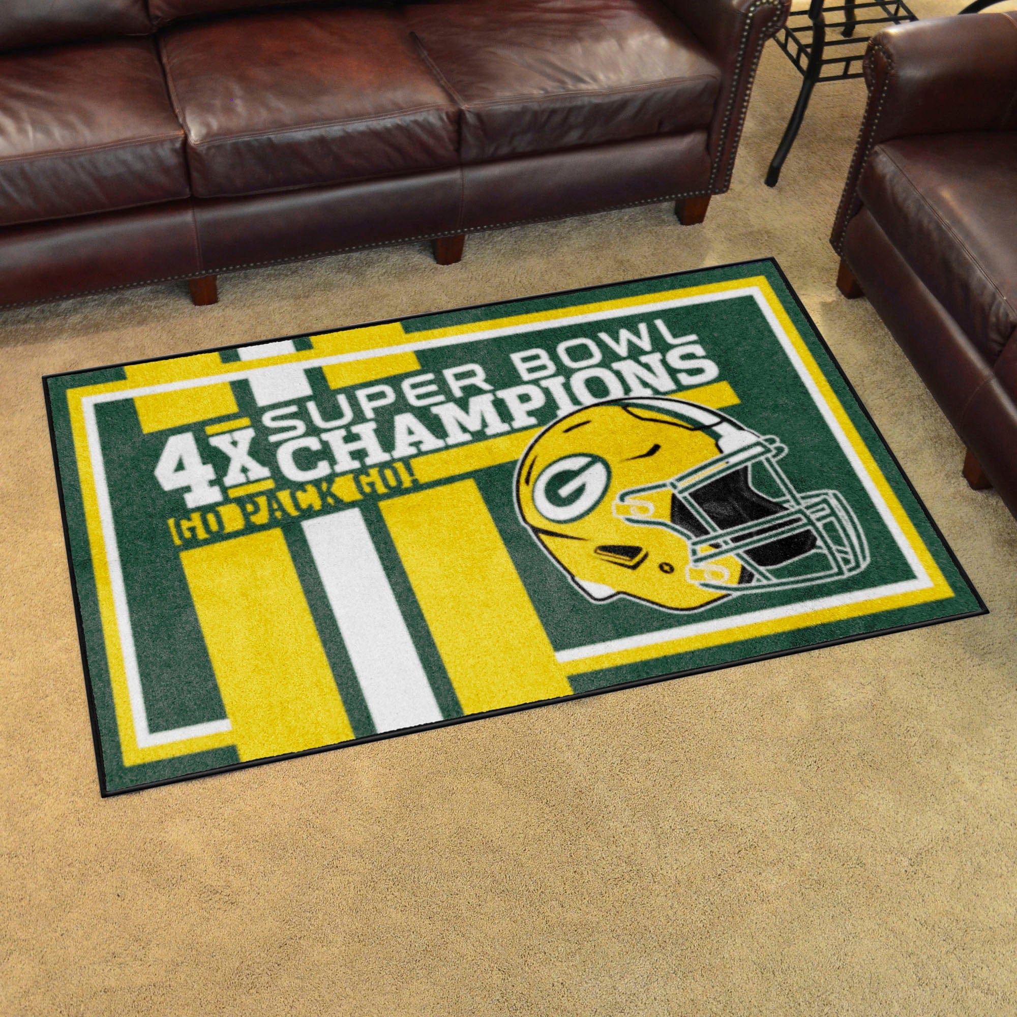 Green Bay Packers Dynasty 4ft. x 6ft. Plush Area Rug - Green Bay Packers