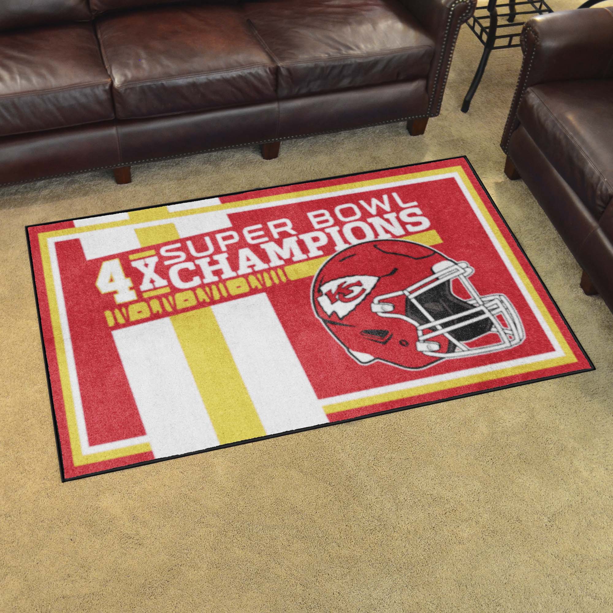 Kansas City Chiefs Dynasty 4ft. x 6ft. Plush Area Rug