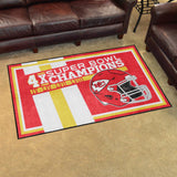 Kansas City Chiefs Dynasty 4ft. x 6ft. Plush Area Rug