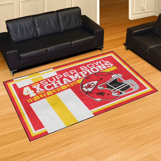 Kansas City Chiefs Dynasty 5ft. x 8ft. Plush Area Rug