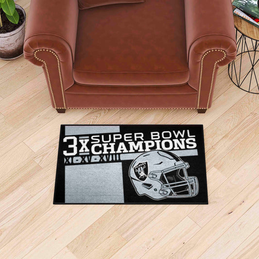 Las Vegas Raiders Dynasty Starter Mat Accent Rug - 19in. x 30in.