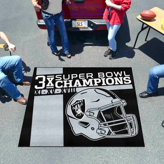 Alfombra Dynasty Tailgater de Los Vegas Raiders: 5 pies x 6 pies.