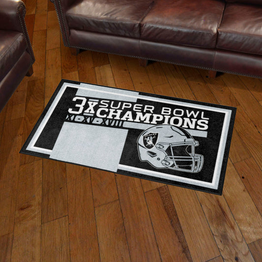 Las Vegas Raiders Dynasty 3ft. x 5ft. Plush Area Rug