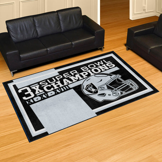 Las Vegas Raiders Dynasty 5ft. x 8ft. Plush Area Rug