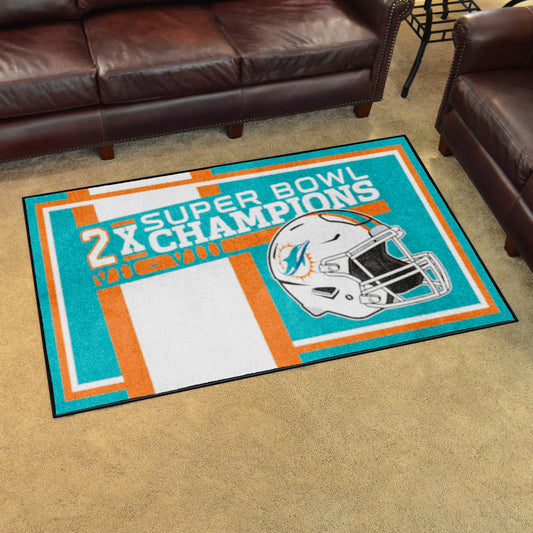 Miami Dolphins Dynasty 4ft. x 6ft. Plush Area Rug