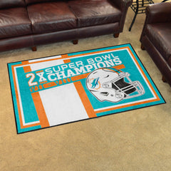 Miami Dolphins Dynasty 4ft. x 6ft. Plush Area Rug - Miami Dolphins