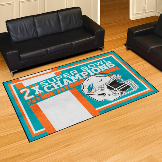 Miami Dolphins Dynasty 5ft. x 8ft. Plush Area Rug