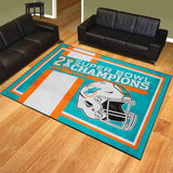 Miami Dolphins Dynasty 8ft. x 10ft. Plush Area Rug - Miami Dolphins