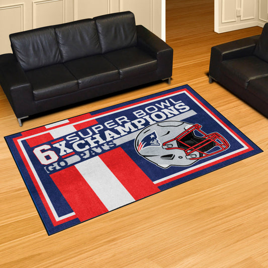 New England Patriots Dynasty 5ft. x 8ft. Plush Area Rug