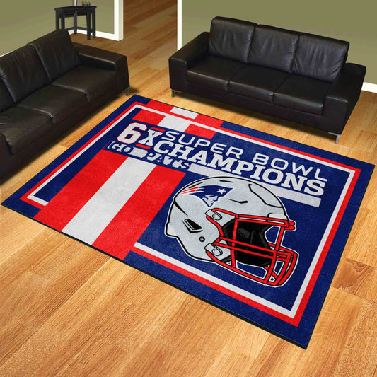 New England Patriots Dynasty 8ft. x 10ft. Plush Area Rug - New England Patriots