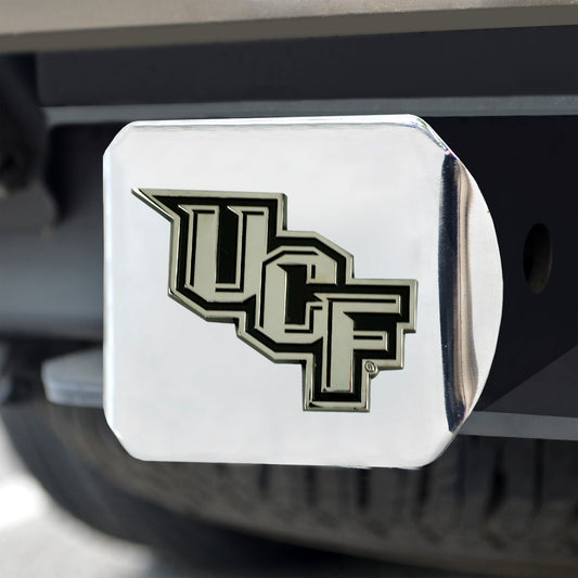 Central Florida Knights Chrome Metal Hitch Cover with Chrome Metal 3D Emblem - Central Florida