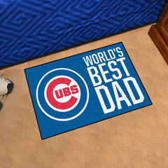 Chicago Cubs Starter Mat Accent Rug - 19in. x 30in. World's Best Dad Starter Mat - Chicago Cubs