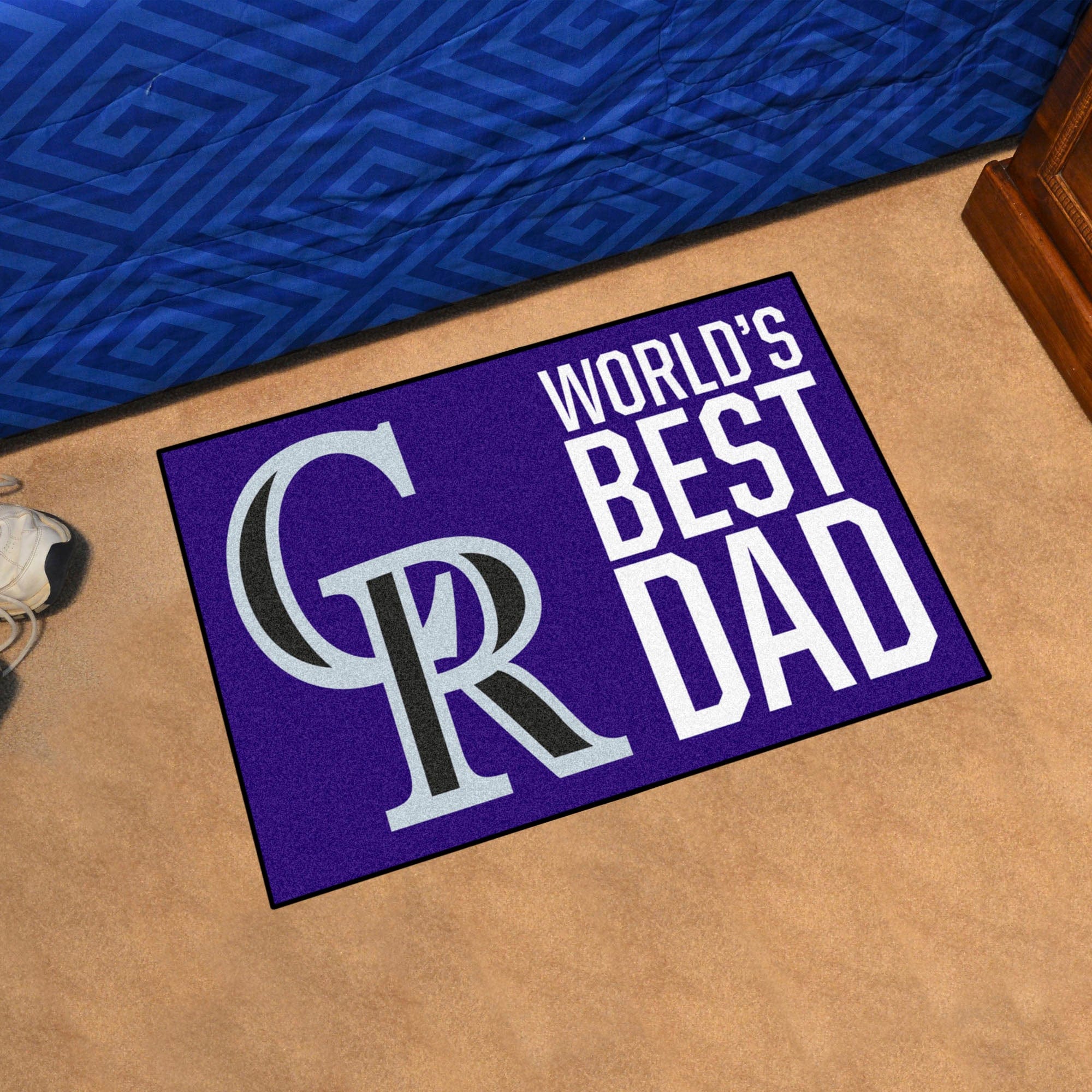 Colorado Rockies Starter Mat Accent Rug - 19in. x 30in. World's Best Dad Starter Mat - Colorado Rockies