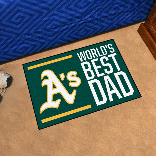 Oakland Athletics Starter Mat Accent Rug - 19in. x 30in. World's Best Dad Starter Mat - Oakland Athletics