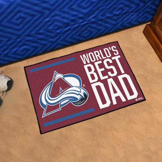 Colorado Avalanche Starter Mat Accent Rug - 19in. x 30in. World's Best Dad Starter Mat - Colorado Avalanche