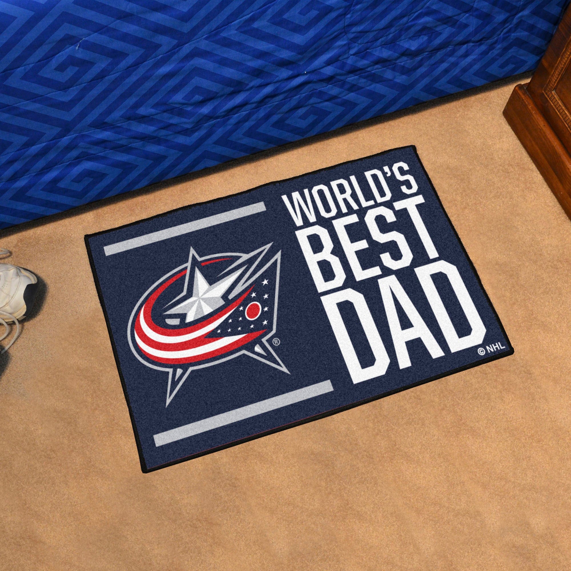 Columbus Blue Jackets Starter Mat Accent Rug - 19in. x 30in. World's Best Dad Starter Mat - Columbus Blue Jackets