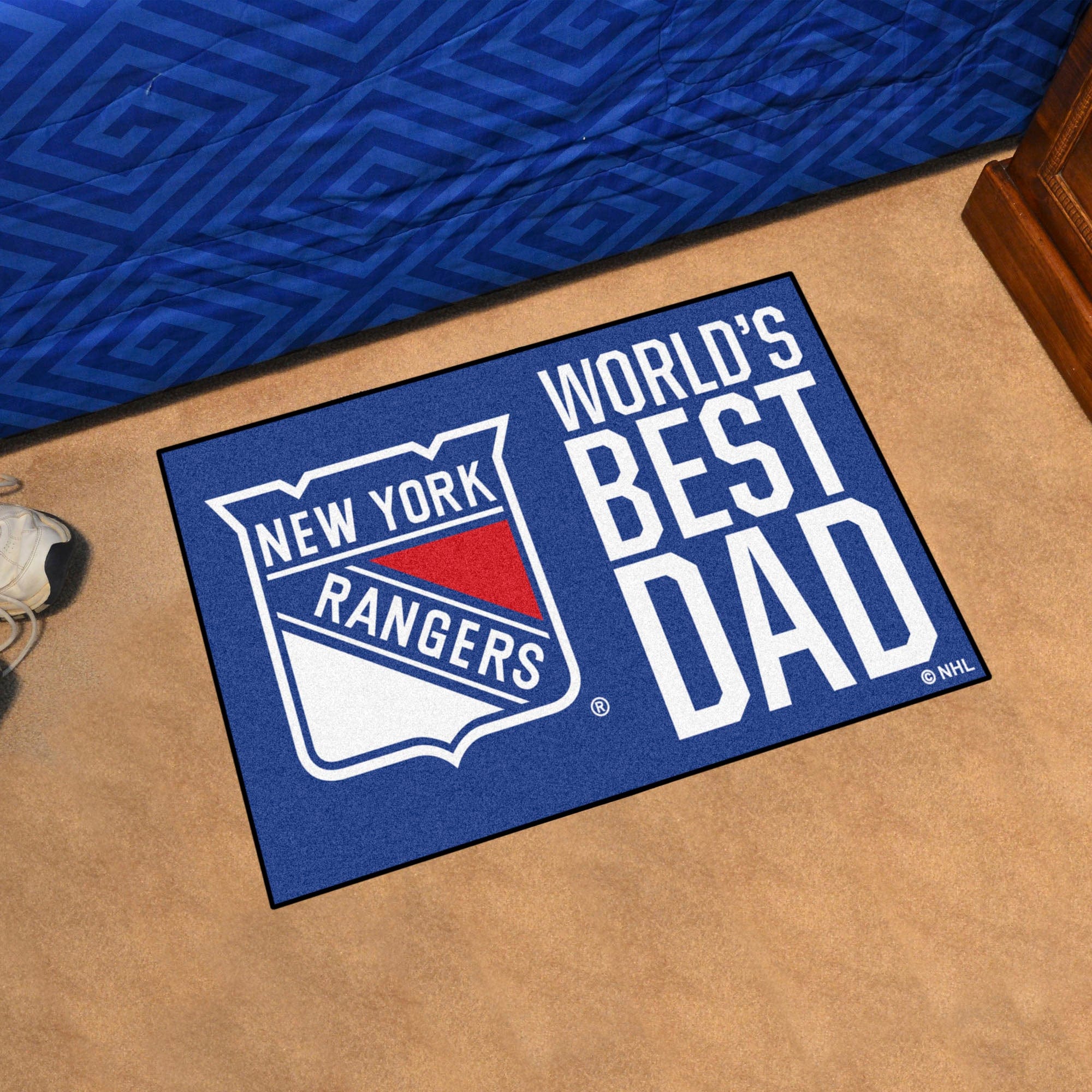 New York Rangers Starter Mat Accent Rug - 19in. x 30in. World's Best Dad Starter Mat - New York Rangers