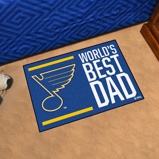 St. Louis Blues Starter Mat Accent Rug - 19in. x 30in. World's Best Dad Starter Mat