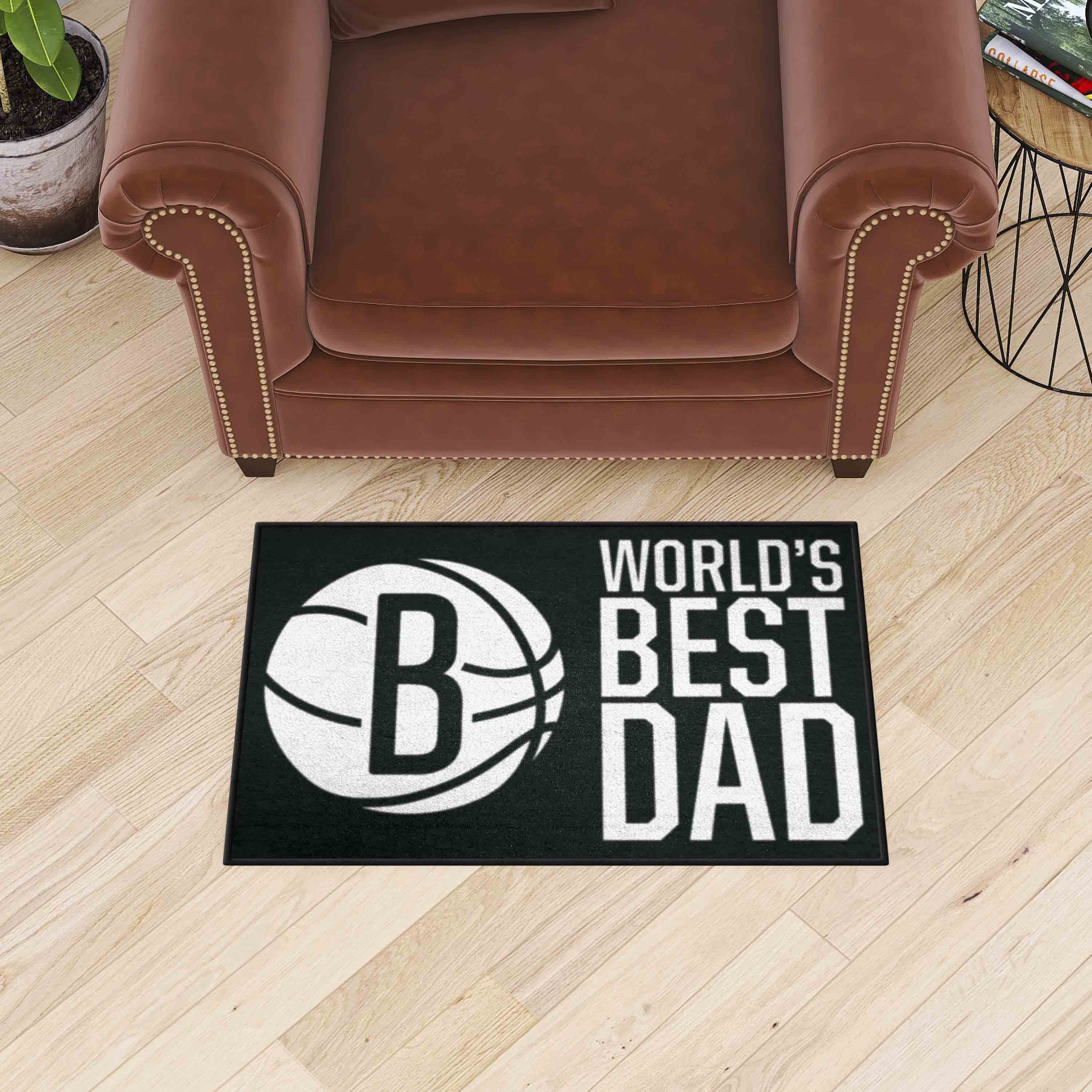 Brooklyn Nets Starter Mat Accent Rug - 19in. x 30in. World's Best Dad Starter Mat - Brooklyn Nets