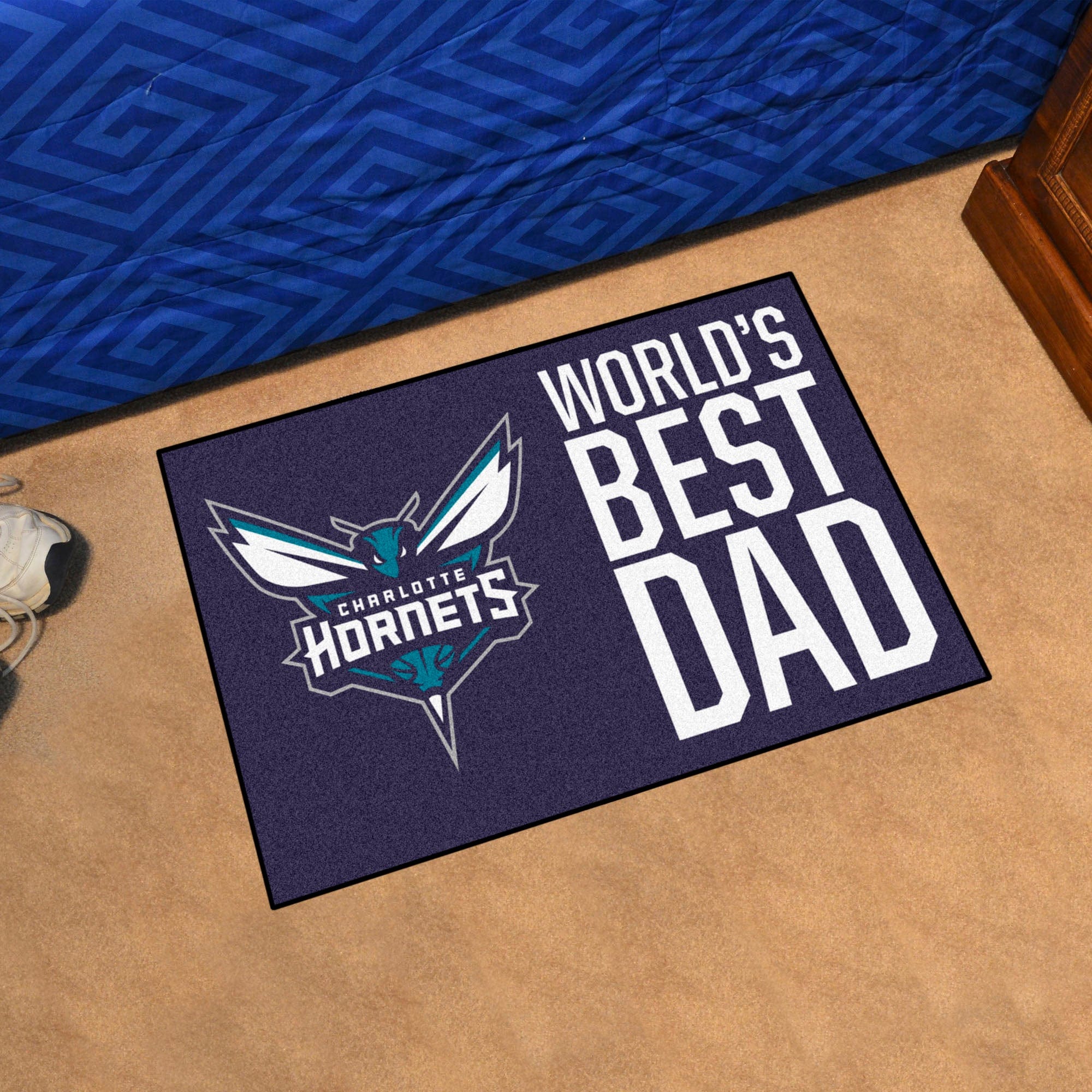 Charlotte Hornets Starter Mat Accent Rug - 19in. x 30in. World's Best Dad Starter Mat - Charlotte Hornets