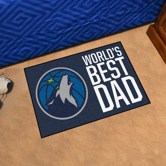 Minnesota Timberwolves Starter Mat Accent Rug - 19in. x 30in. World's Best Dad Starter Mat