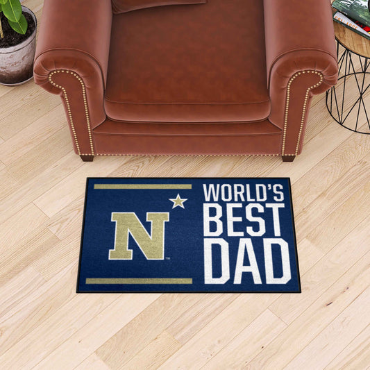 Naval Academy Starter Mat Accent Rug - 19in. x 30in. World's Best Dad Starter Mat