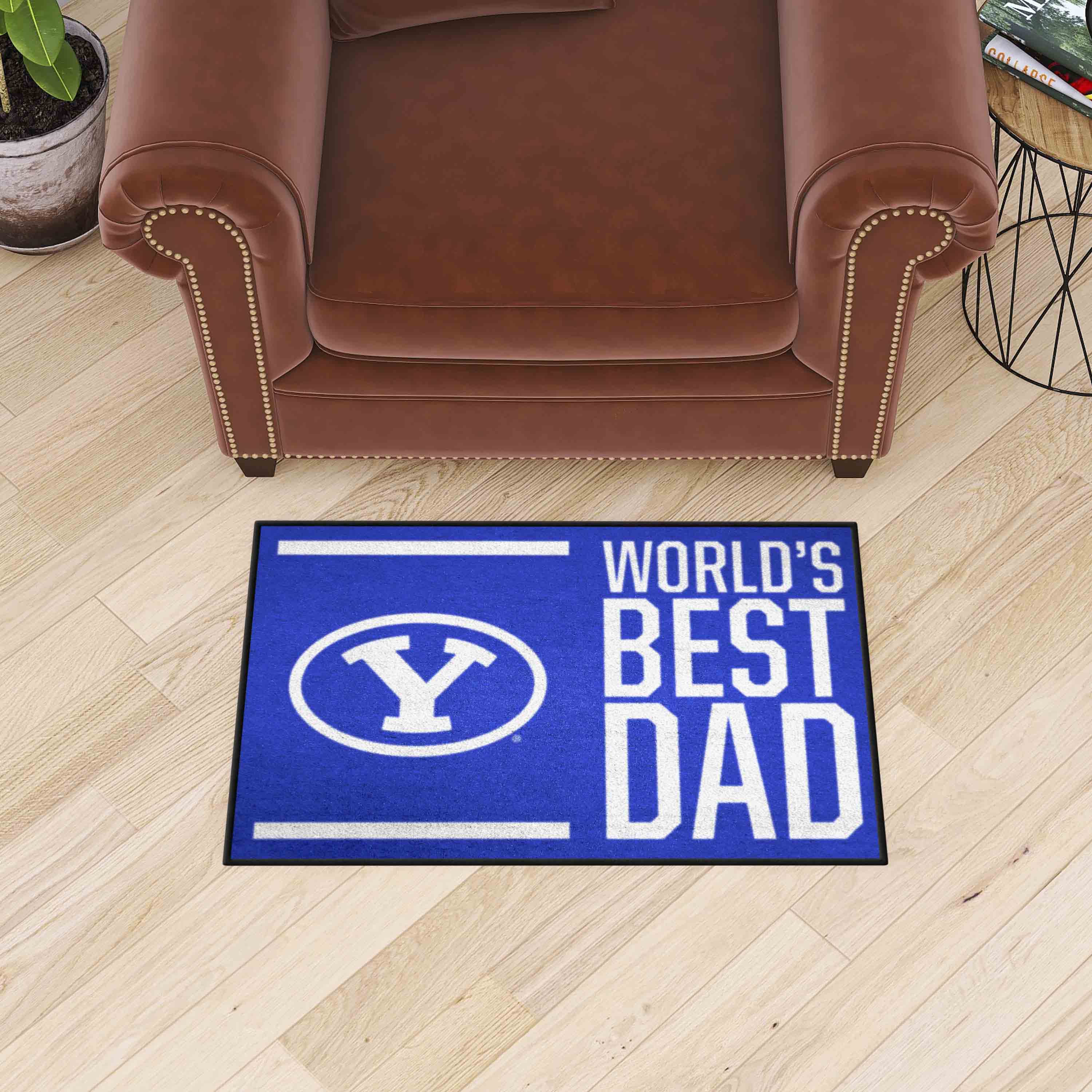 BYU Cougars Starter Mat Accent Rug - 19in. x 30in. World's Best Dad Starter Mat