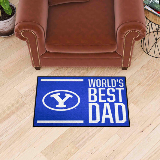 BYU Cougars Starter Mat Accent Rug - 19in. x 30in. World's Best Dad Starter Mat