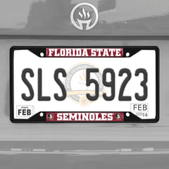 Florida State Seminoles Metal License Plate Frame Black Finish