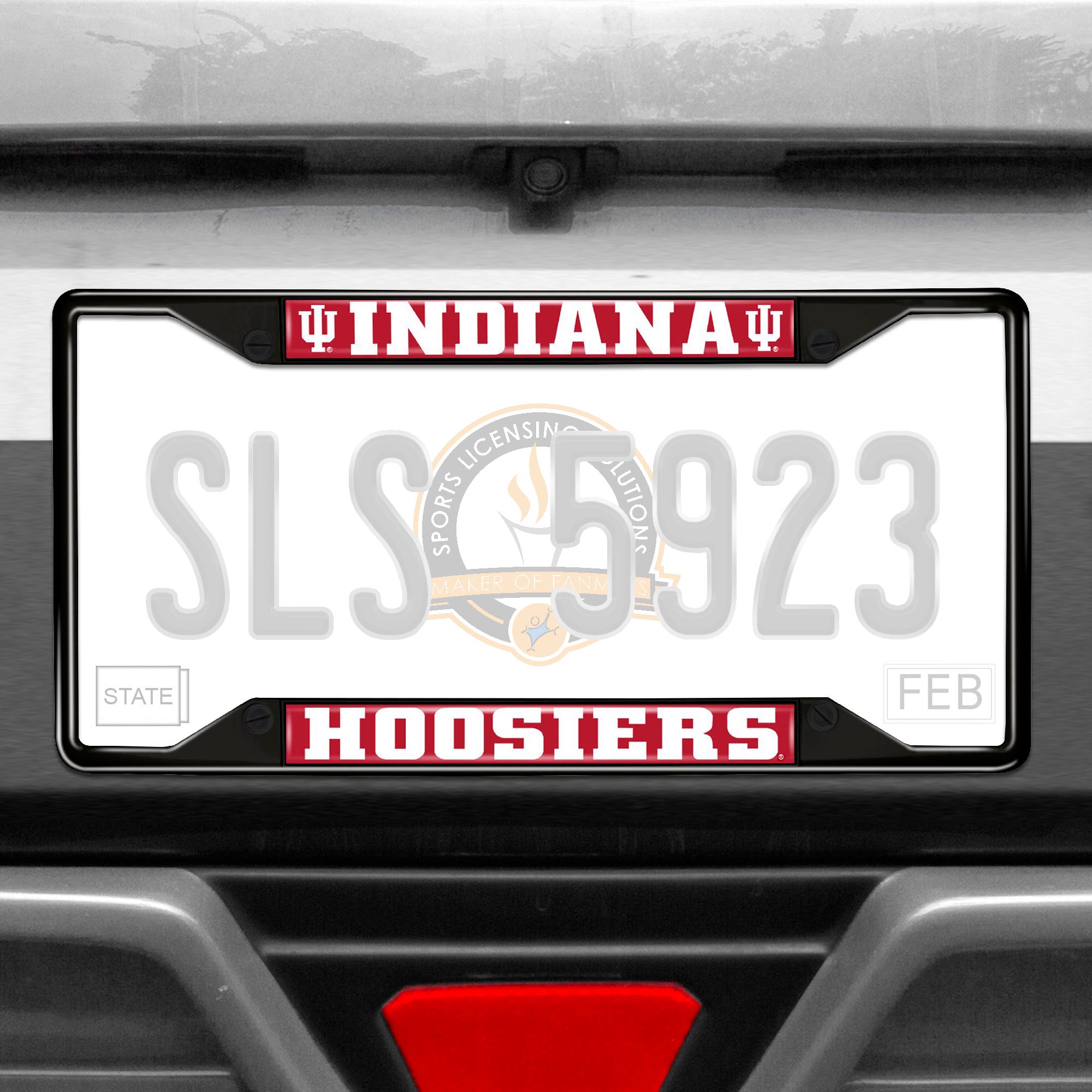 Indiana Hooisers Metal License Plate Frame Black Finish - Indiana