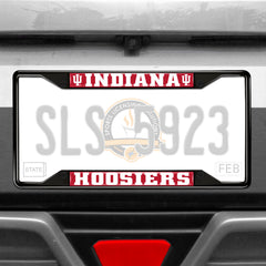 Indiana Hooisers Metal License Plate Frame Black Finish