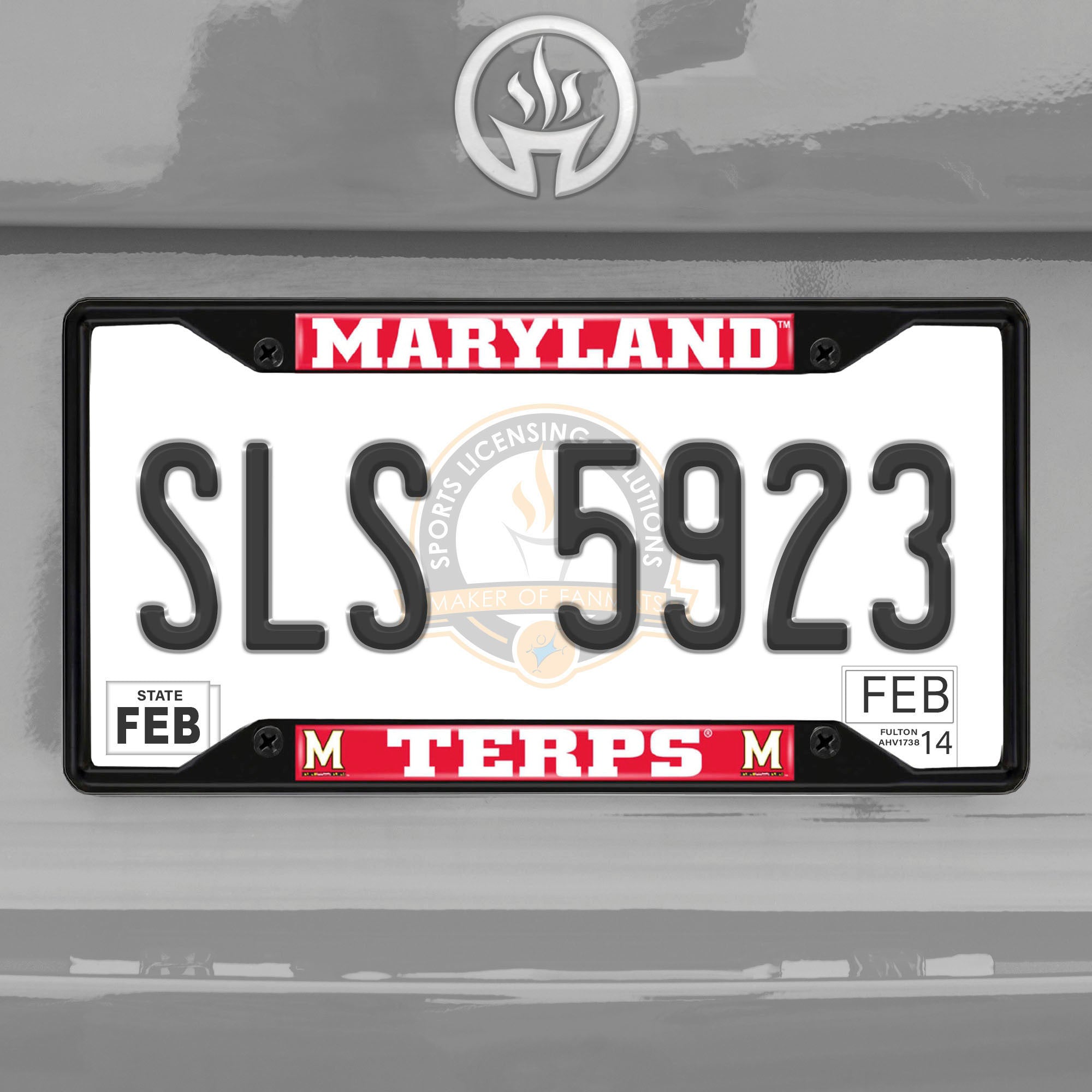 Maryland Terrapins Metal License Plate Frame Black Finish