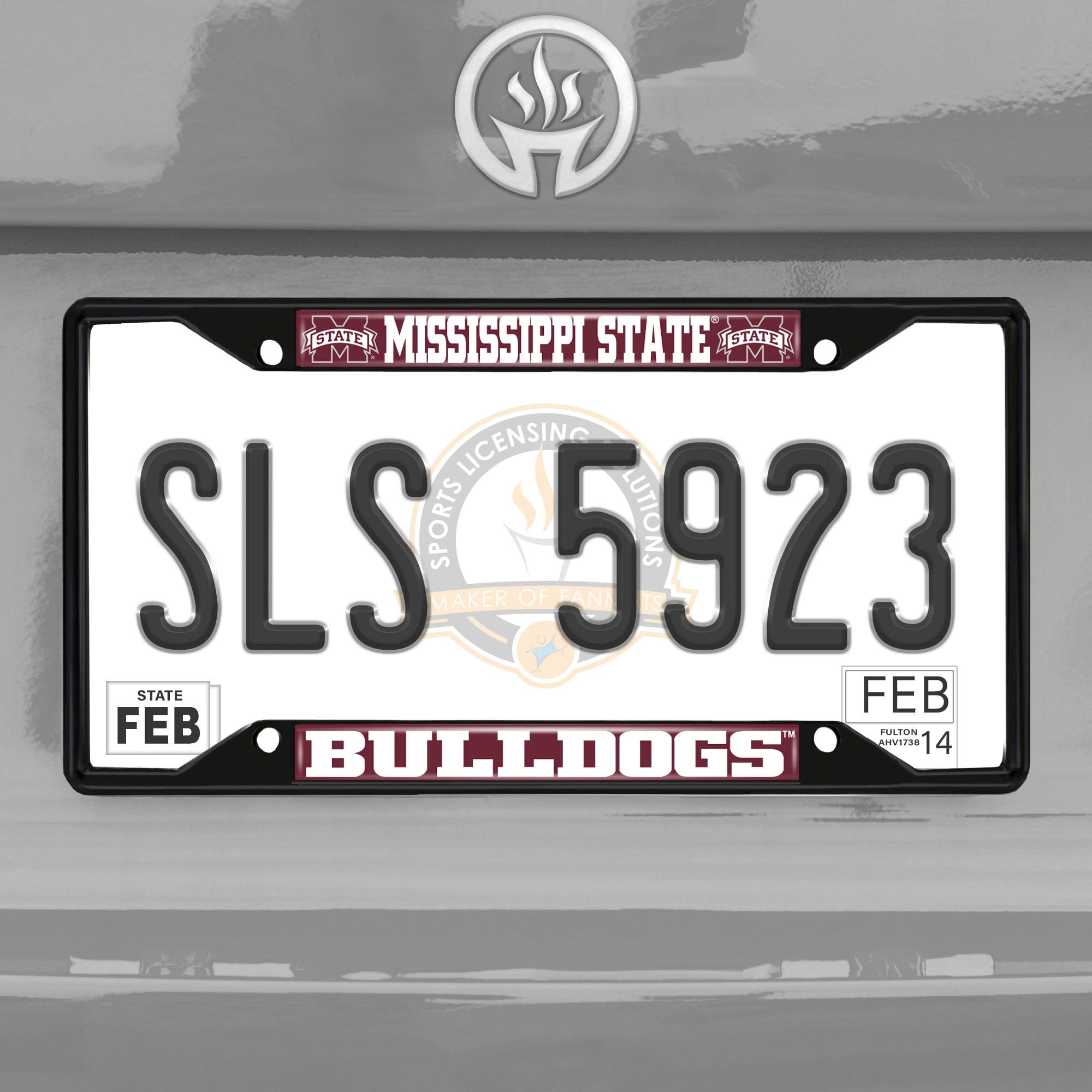 Mississippi State Bulldogs Metal License Plate Frame Black Finish