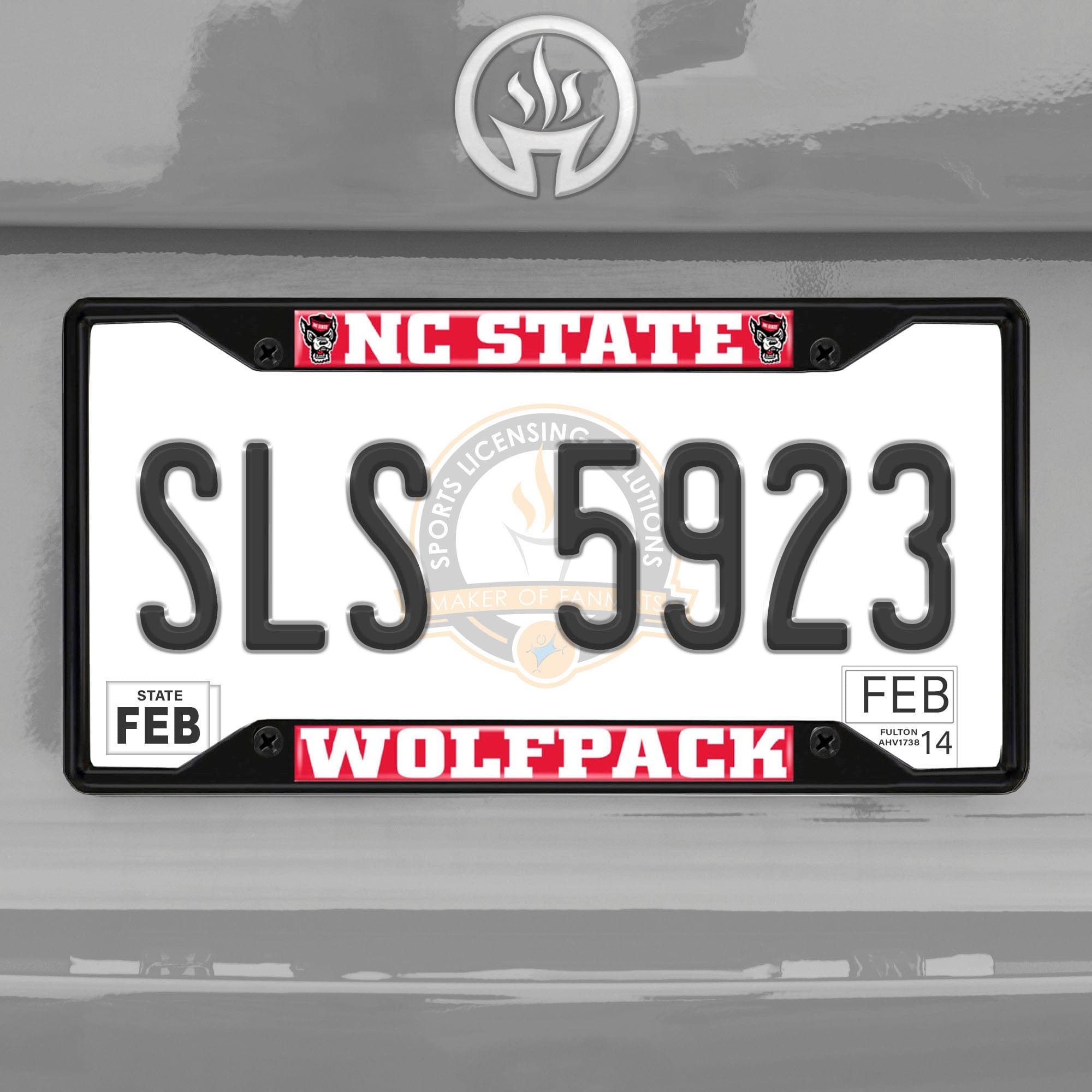 NC State Wolfpack Metal License Plate Frame Black Finish - NC State