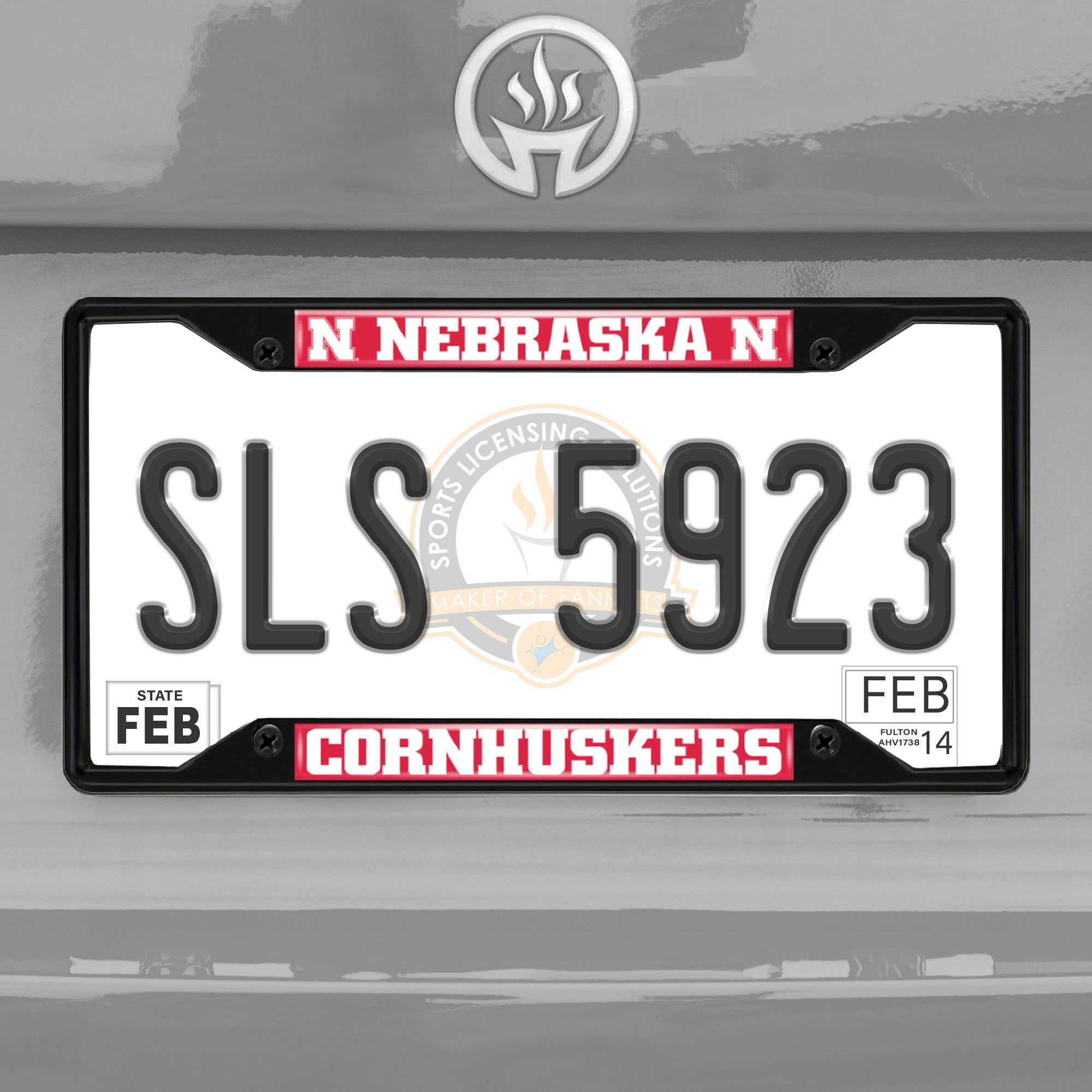 Nebraska Cornhuskers Metal License Plate Frame Black Finish - Nebraska