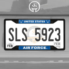 U.S. Air Force Metal License Plate Frame Black Finish