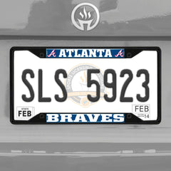 Atlanta Braves Metal License Plate Frame Black Finish - Atlanta Braves